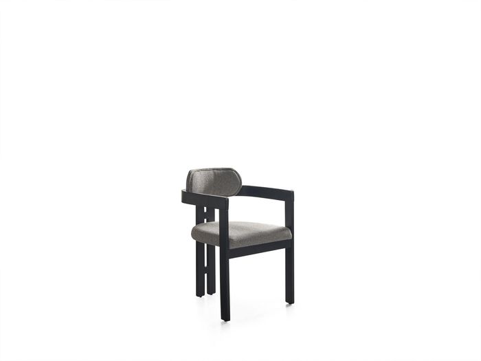 Stuhl Esszimmer Moderne Holz Luxus Design Neu Polster Holz mit Textil