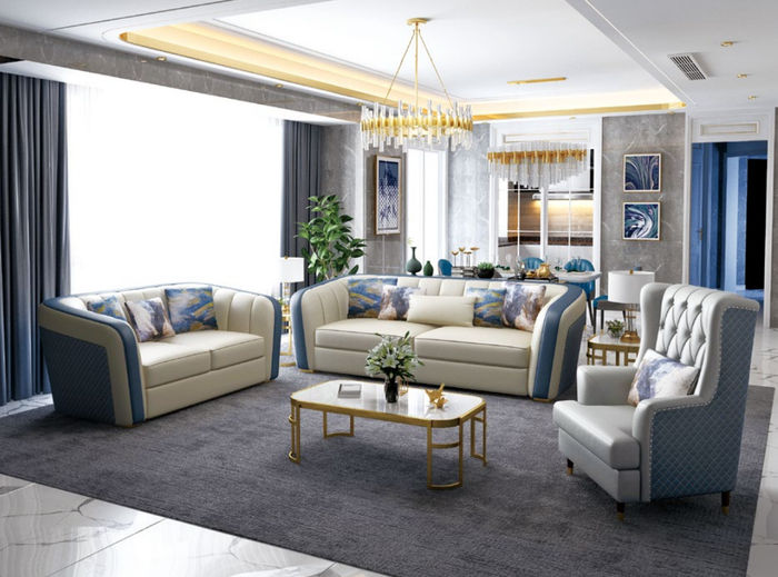 Designer Couch Polster Sitz Garnitur Sofa Garnituren 3+2+1 Sitzer Sofagarnitur
