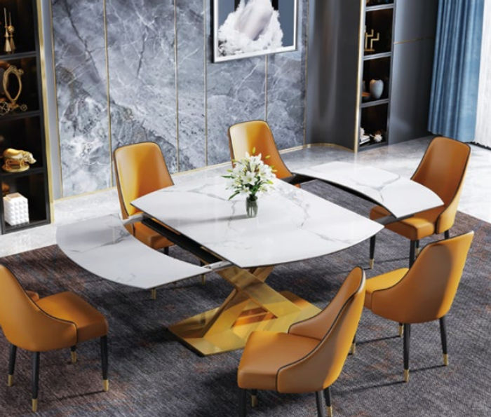Multifunktion Stil Möbel Esszimmer Gruppe Sitz Polster Tisch Garnitur 7tlg.Tisch