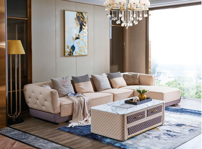 Ecksofa Sofa Couch Polster Eck Sitz Wohnlandschaft Garnitur 2tlg. mit Couchtisch