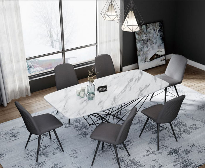 Design Tisch Esstisch Metall Tische Büro Konferenz Esszimmer Essbereich Designer