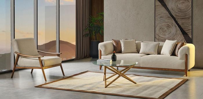Garnitur Sofagarnitur Sofa 3 Sitzer Luxus Couchgarnitur 1 Sessel Komplette