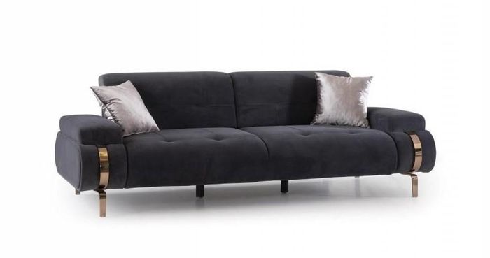 Luxus Sofa 3 Sitzer Couch Chesterfield Sitztiefenverstellung Edelstahl