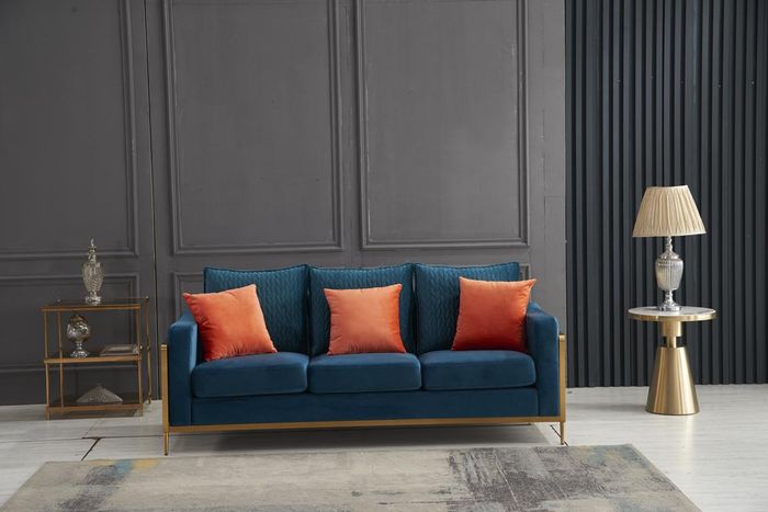 Dreisitzer Couch Polster Design Sofa 3er Sitz Sofas Zimmer Möbel Beige Moderne