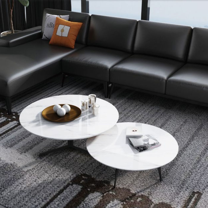 Runde Set 2x Couchtisch Kaffeetisch Beistelltisch Designer Wohnzimmer Tische Neu