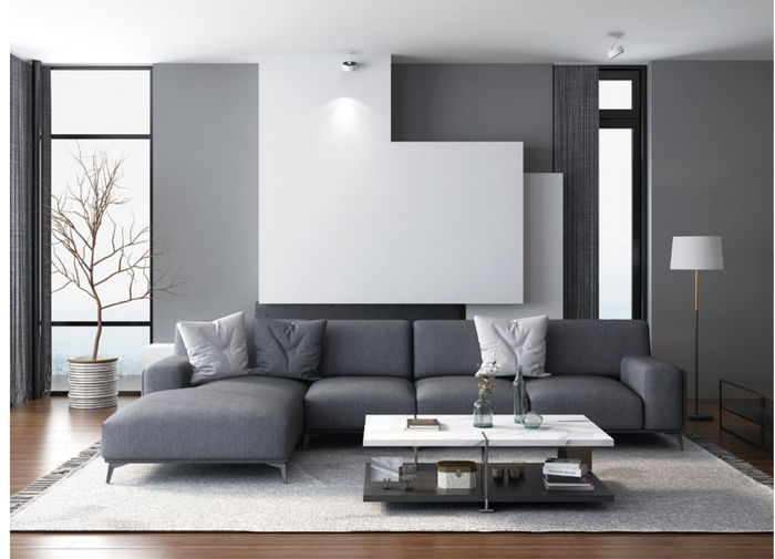 Wohnlandschaft L-Form Ecksofa Couch Design Polster Leder Garnitur Sofa Ecke Neu