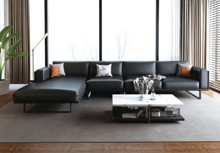 Moderne Sofa Eckgarnitur L Form Polster Sitz Ecke Couch Ledersofa Sofas Couchen