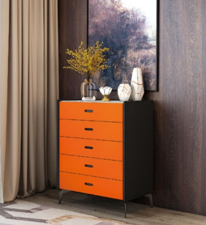 Italienische Stil Möbel Hoch Kommode Schrank Designer Schränke Orange Sideboard