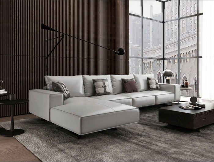 Ecksofa Polster Garnitur Wohnlandschaft L Form Designer Sofa Couch Sofas Leder