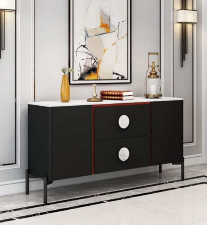 Designer Italienische Kommode Anrichte Schrank Regal Metall Luxus Wohn Zimmer