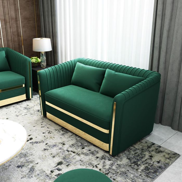 Grün Designer Sofa Couch Polster xxl 2 Sitzer Big Sofas Couchen Textil Leder Neu
