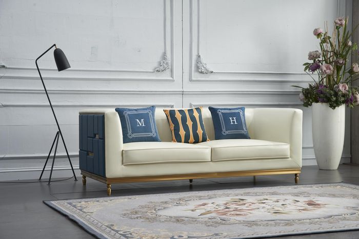 Design Klassiker Modern Big xxl 3 Sitzer Couch Kunstleder Sofas Couchen Neu
