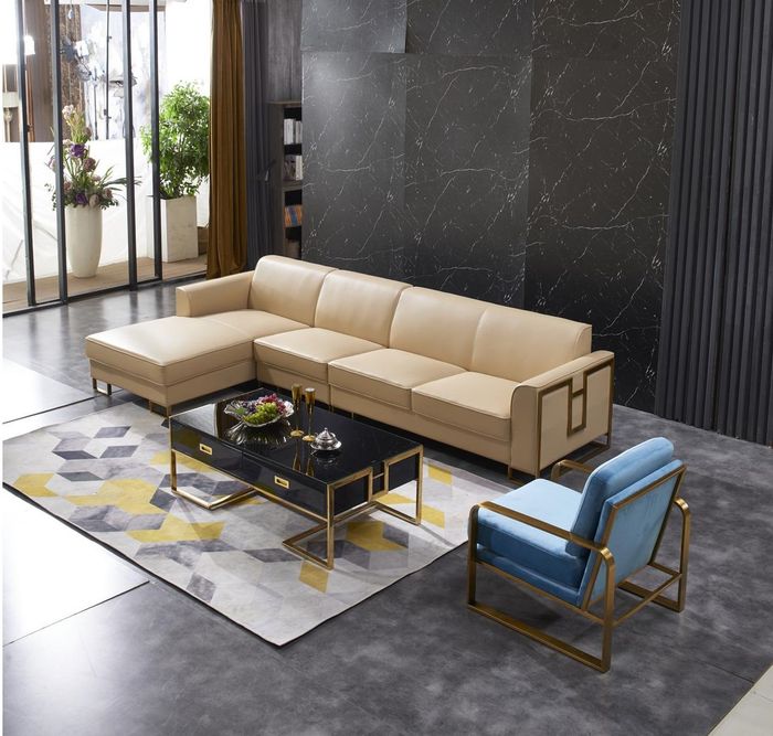 Design Sofa Couch Ecksofa Hocker Polster Garnitur Wohnlandschaft Edelstahl Neu