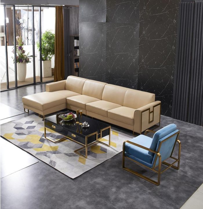 Modernes Sofa Ecksofa L Form Sessel Couchtisch Hocker Ecksofa Polster 2tlg. Neu