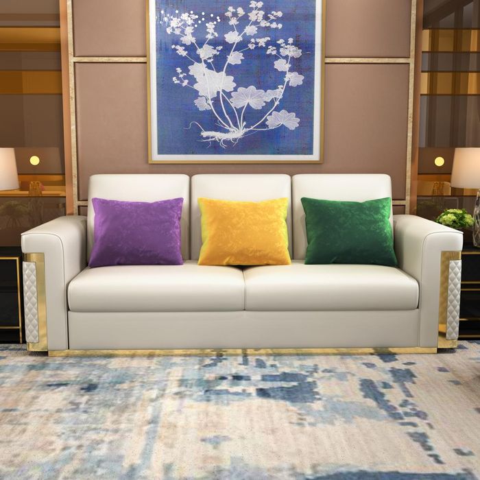Komplett Set Sofagarnitur 3 2 1 Sitzer + Couchtisch Designer 4tlg. Ledersofa