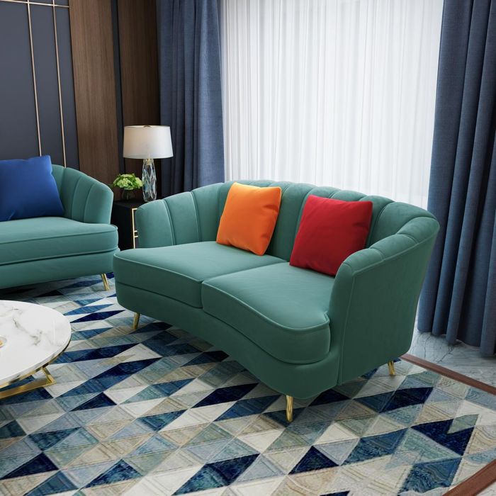 Zweisitzer Sofa 2 Sitzer Design Sofas Polster Moderne Sitz Stoff Textil Couch