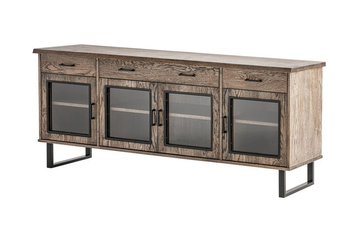 vitrine anrichte glas schrank kommode hoch schränke echte holz möbel kommoden