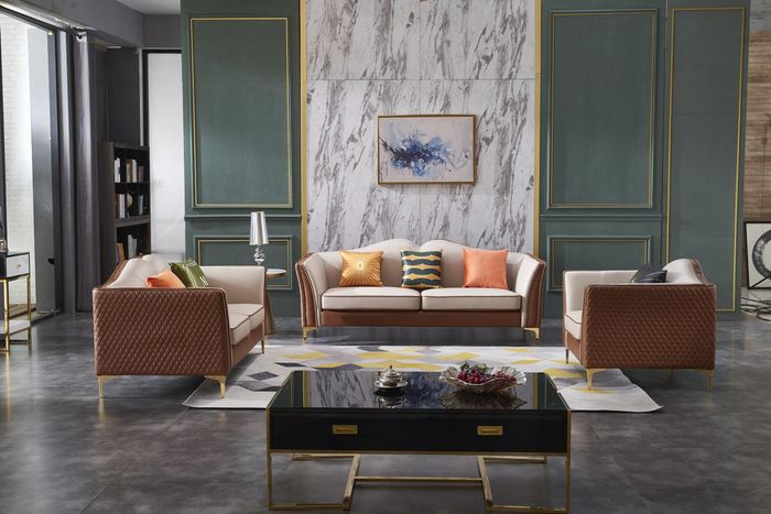 Sofagarnitur 3+2+1 Sitzer Klassischer Wohnlandschaft Sofas Couchen Polster Neu