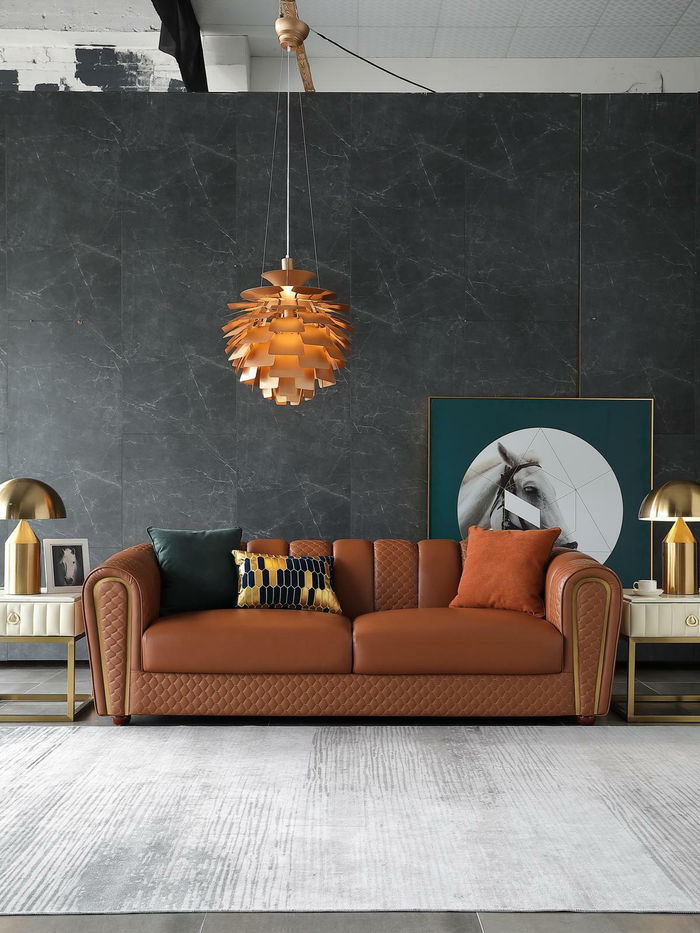 Sofa 3 Sitzer Leder Sofas Couch Polster Luxus Möbel Moderner Dreisitzer Couchen
