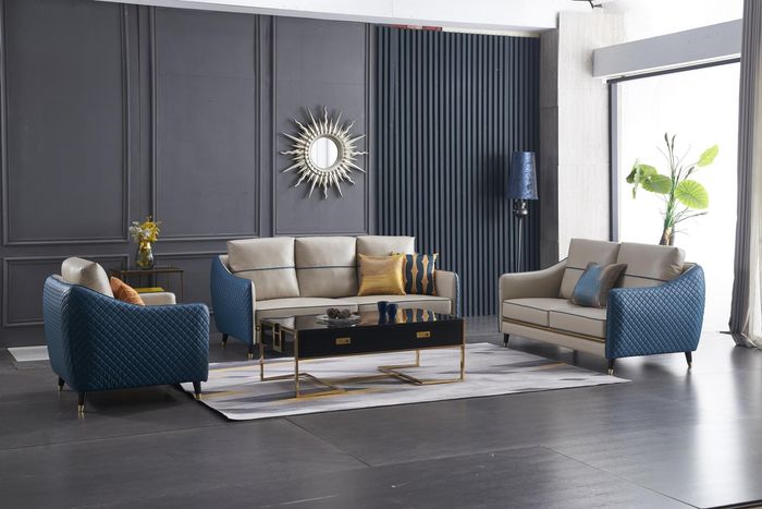 Wohnlandschaft Sofa Polster Sofagarnitur 3+2+1 Couchtisch Beistelltisch 4tlg.