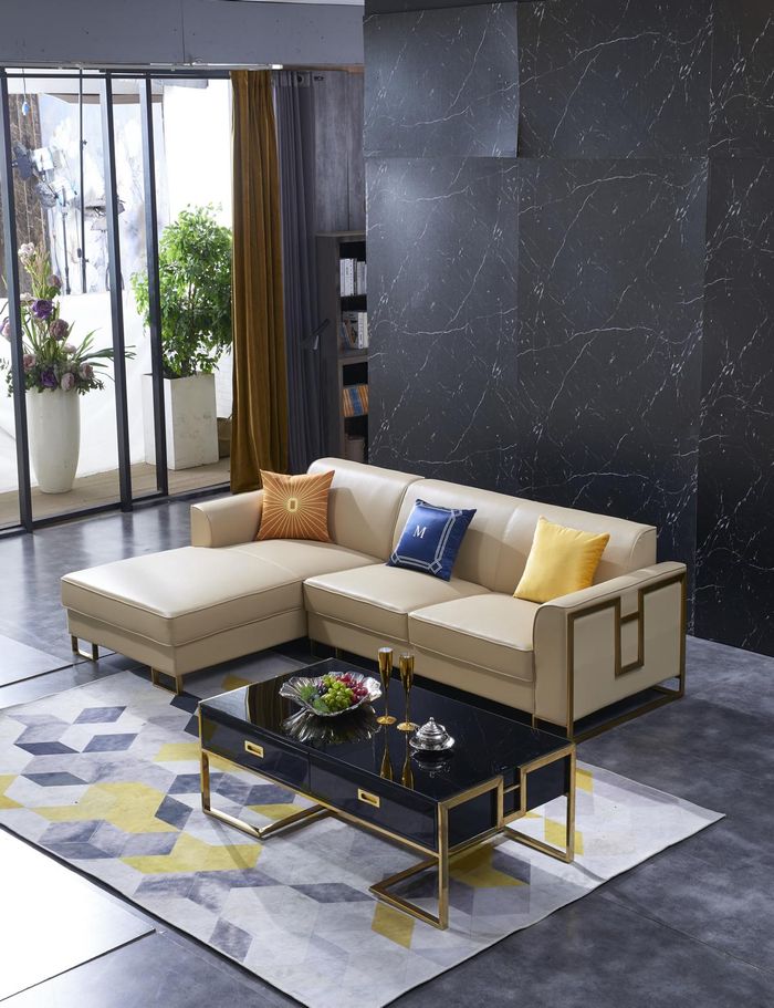 Luxus Design Eck Sofa Couch Polster Sitz Leder Garnitur Wohn Landschaft Italien