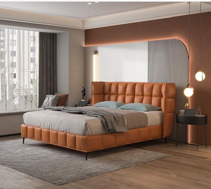 Bett Polster Design Luxus Hotel Betten Ehe 180x200cm Schlaf Zimmer Leder Doppel