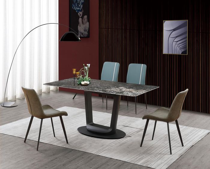 Luxus Möbel Design Esszimmer Garnitur Essgarnitur Stühle Tisch Gruppe 5tlg. Set
