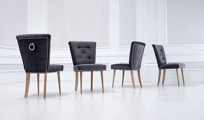 Chesterfield Stuhl Set Gruppe 6x Lehnstuhl Stühle Garnitur Sitz Polster Samt