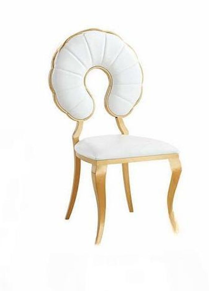 Stuhl Design Modern Design Möbel Luxus Esszimmer Stühle Küche Edelstahl Leder