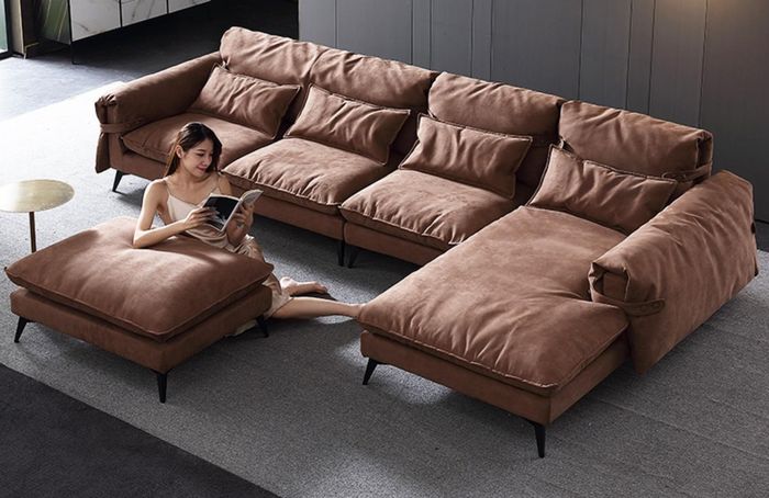 Luxus modernes Sofa-Eckset L-Form Polsterung Wohnzimmer Textil wohnlandschaft