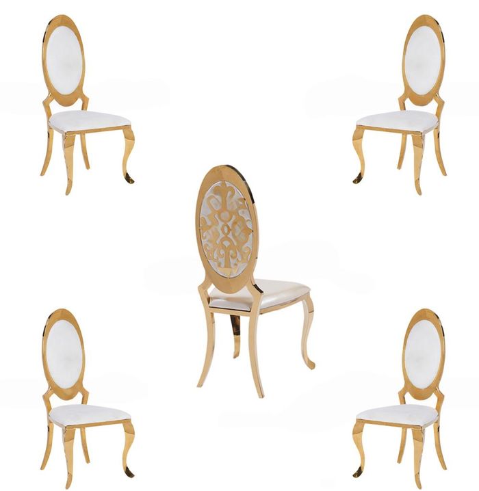 Gruppe Stühle Garnitur Textil Stoff Holz Gepolsterte Esszimmer 4x Stühle