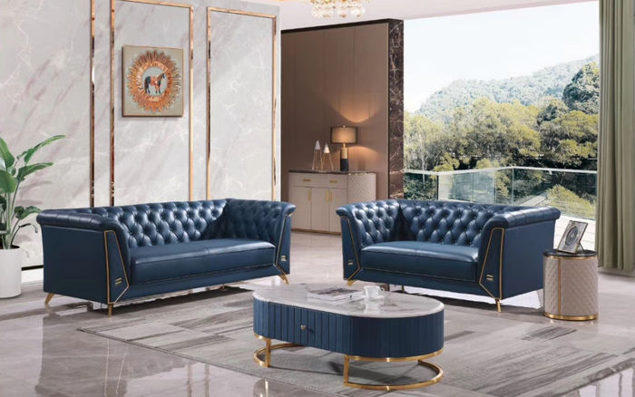 Luxus Chesterfield Sofagarnitur 3+2 Sitzer Couchtisch Möbel Couch Sofa Neu