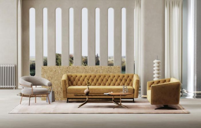 Sofa Polster Textil Couch Sitz Komplett Set Moderne Garnitur 3+2 Sitzer Leder