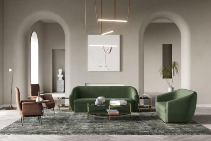 Sofagarnitur 3+3 Sitzer Grüne Sofa Garnituren Leder Sofas Couchen Polster Sitz