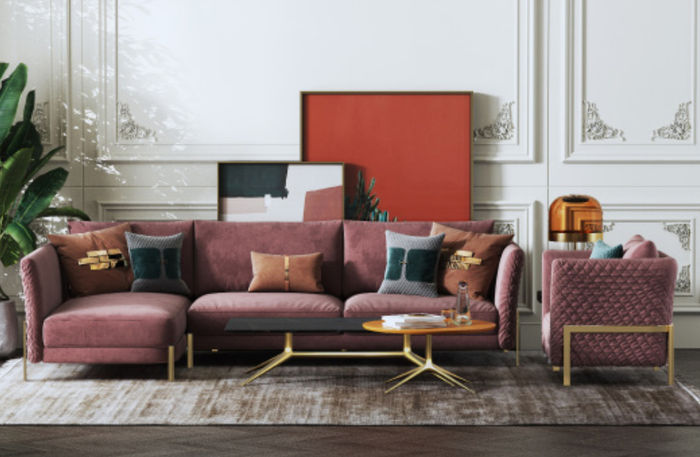 Wohnlandschaft Ecksofa L Form Sessel Set Garnitur Modern Sofa Textil Couch 2tlg.