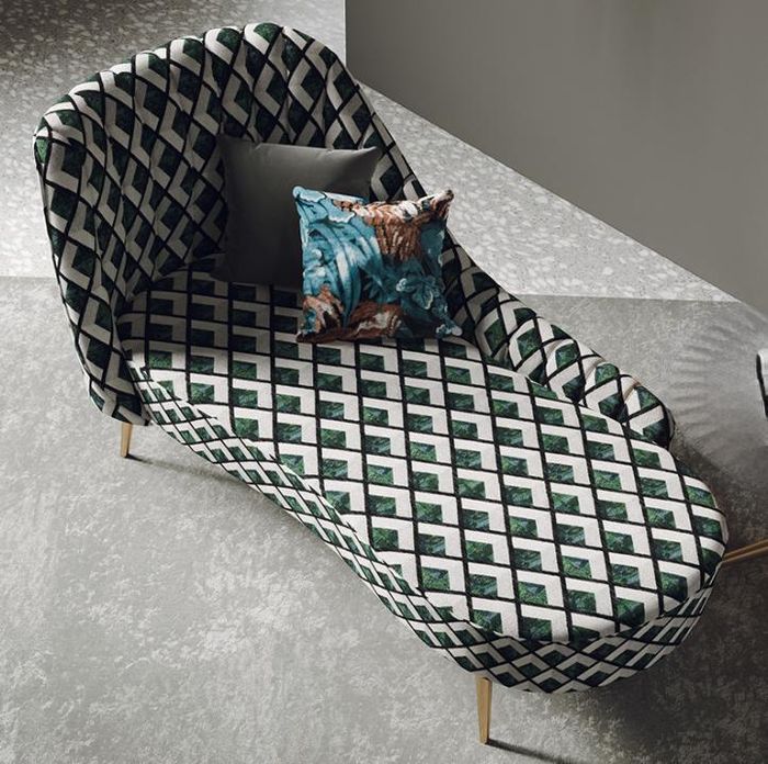 Textil Chaise Lounge Liege Polster Liegen Sofa Relax Chaiselounge Club Möbel Neu