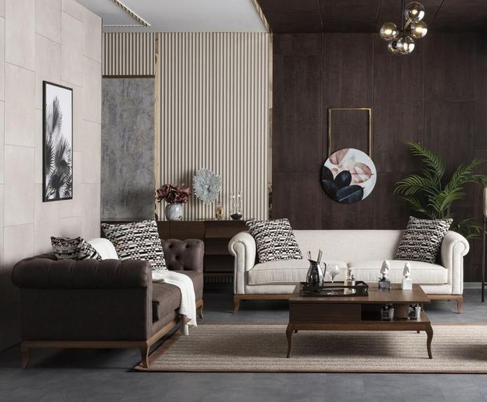 Sofagarnitur Sitzmöbel 2x Sofas 3 Sitzer Couchtisch Wohnzimmer Set 3tlg