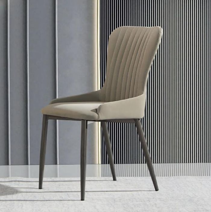 Grauer Polsterstuhl Moderne Esszimmer Sitzmöbel Designer Einsitzer Neu