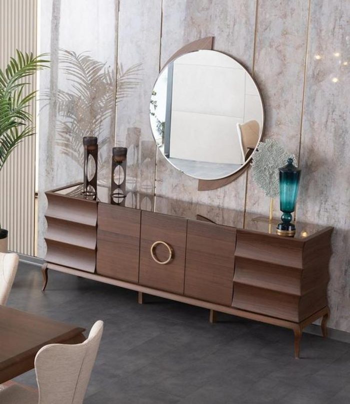 Sideboard Konsole Anrichte Verspiegelt Wohnzimmerschrank mit Spiegel