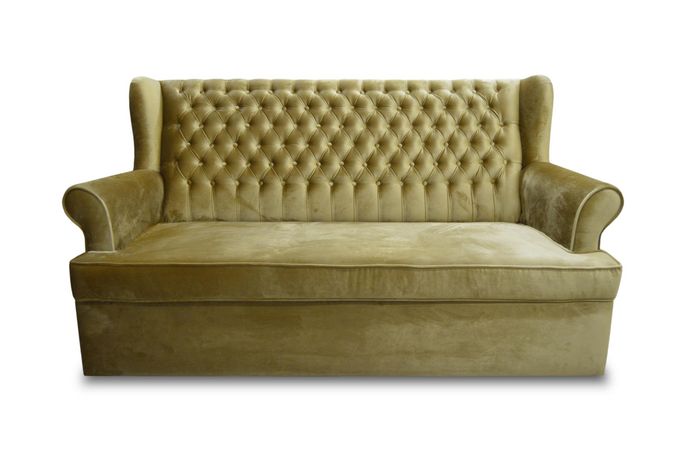 Garten Chesterfield-Leder-Sofa in Schwarz modern