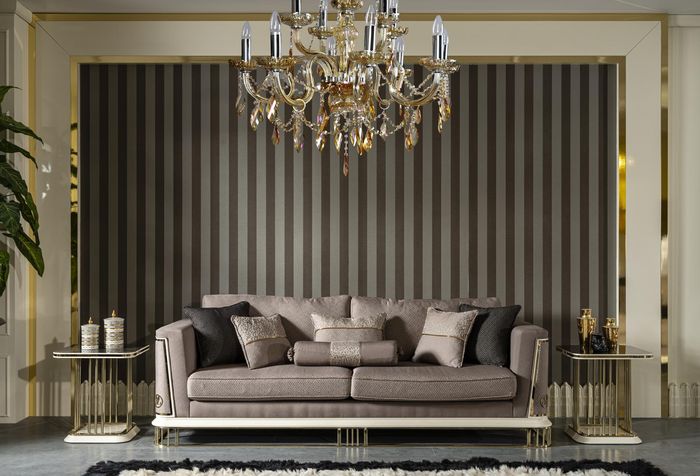 Wohnzimmer Set Braun Sofagarnitur Sessel Beistelltisch Couchtisch 5tlg