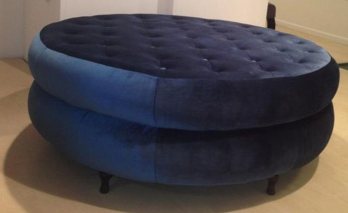 Chesterfield Hocker Ottomane Rundhocker Fußhocker Chaise Poufa Big Neu MESSINA