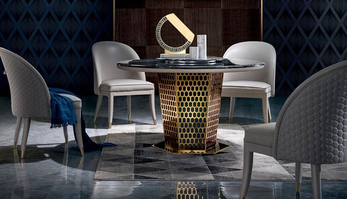 essgruppe esszimmer set rund tisch 4 stühle stuhl set garnitur luxus gruppen neu