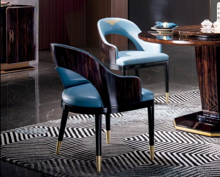 Stuhl Tron Sessel Set Esszimmer Designer Holz Modern Stil Einsitzer Lehnstuhl