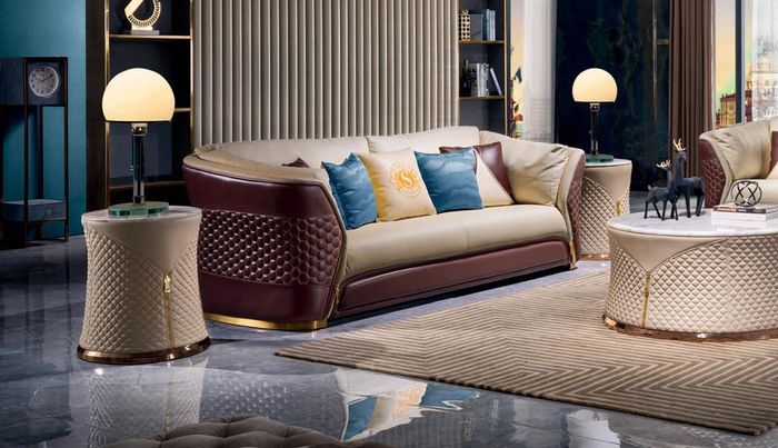 Designer Sofa 3 Sitzer Couch Polster Sofas Designsofa Neu Sitz Dreisitzer Holz