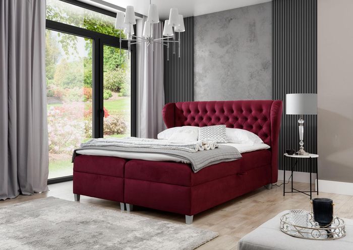 Luxus Boxspringbett Doppel Betten Holz Einrichtung Polsterbett Modern Design