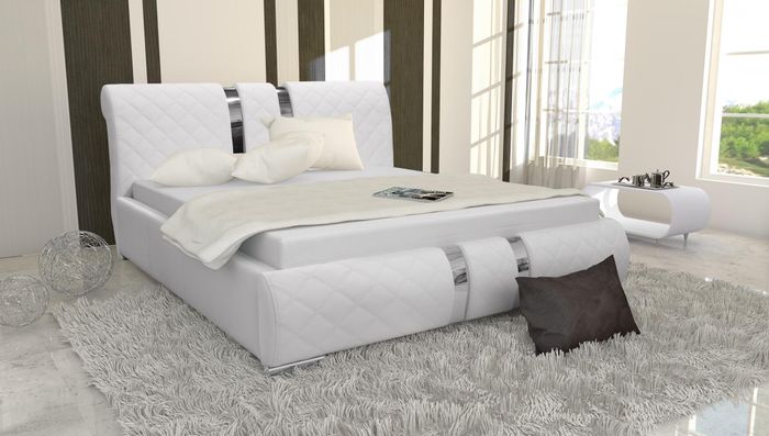 Bettgestell mit Kasten Bett Bettrahmen Weiß Betten 180cm Doppelbett Ehebett Neu