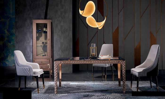 Esstisch + 4x Stühle Stuhl Esszimmer Set Essgruppe Modern Tisch Tische Garnitur