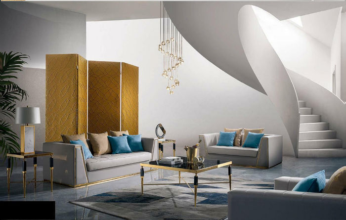 Sofagarnitur 3+2+1 Sitzer Set Design Sofas Polster Couchen Leder Relax Moderne