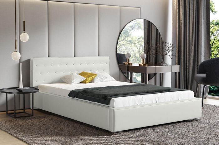 Doppelbett Ehebett Bettgestell Bett Polsterbett Betten Polyester Bettrahmen Neu